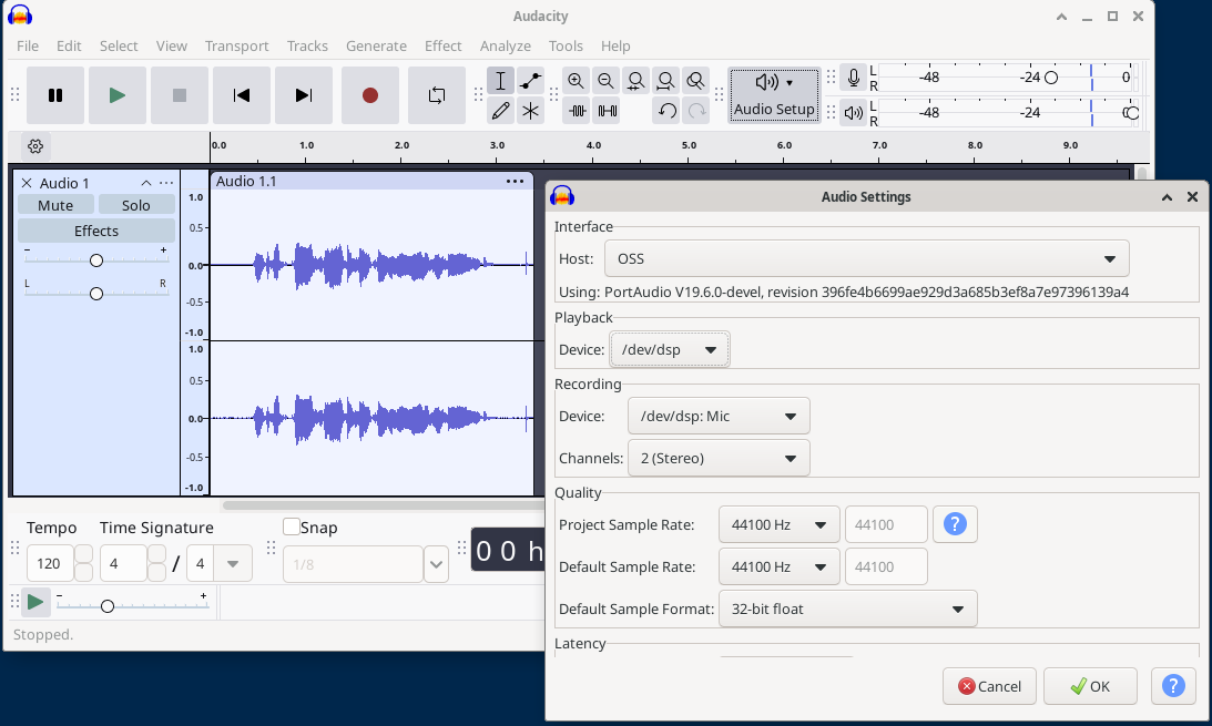 Recording sound with audacity(1)