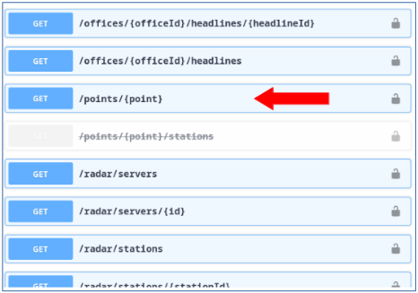 Figure 4: US NWS “points” API